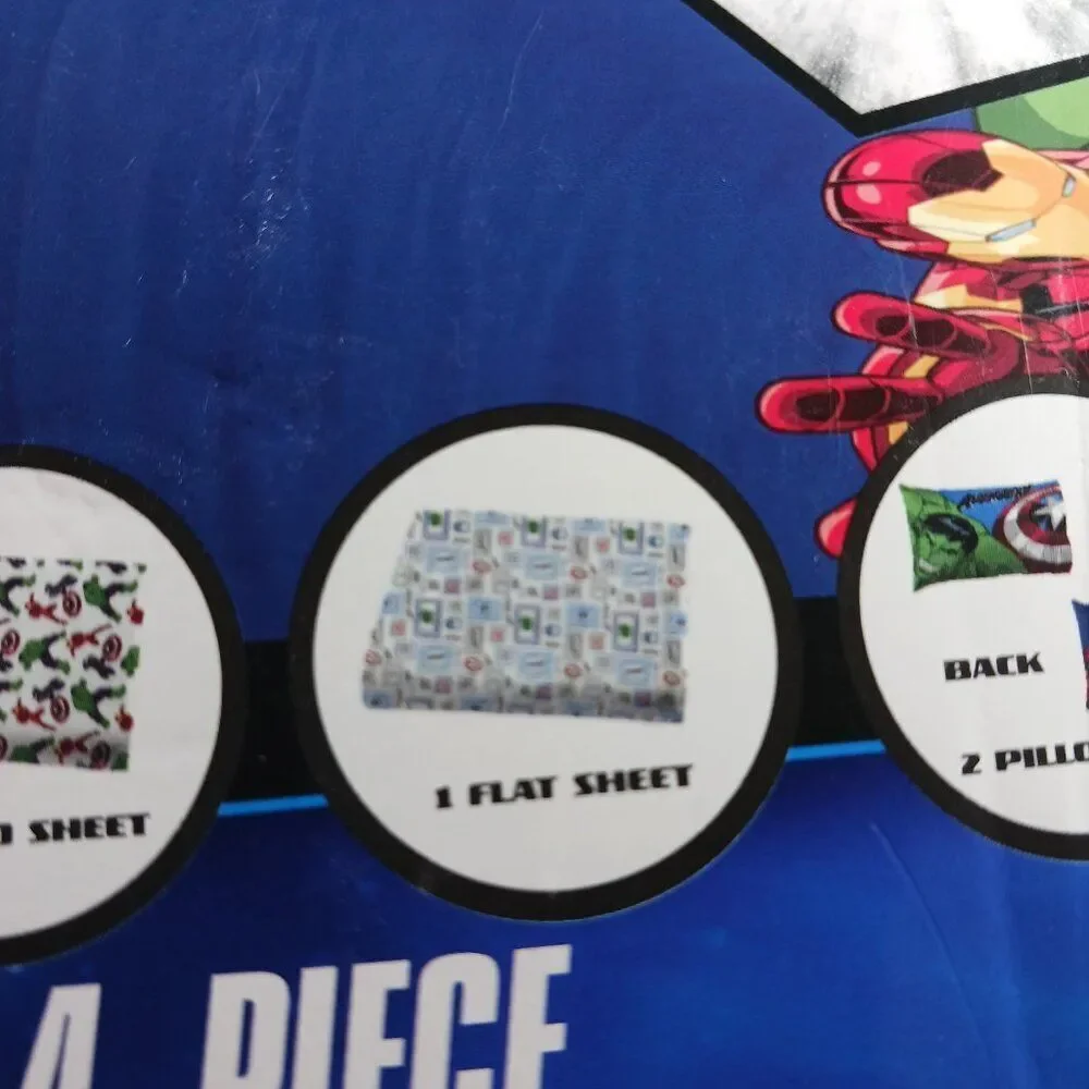 Avengers Kid 4Pcs Full Bed  Sheet Set